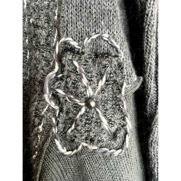 Forla Paris Womens Gray Mohair Blend Art to Wear Lagenlook Boucle Cardigan - Picture 4 of 14